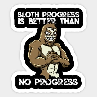 Workout Motivation Weightlifting Bodybuilder Sloth Gift Pun Sticker